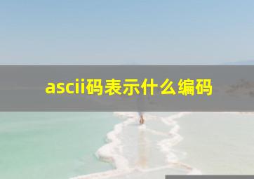 ascii码表示什么编码