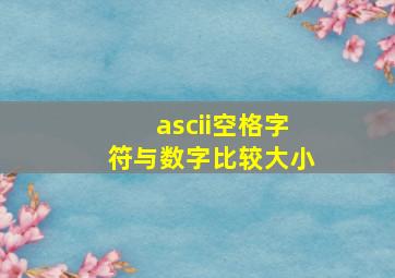 ascii空格字符与数字比较大小