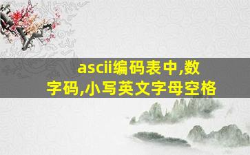 ascii编码表中,数字码,小写英文字母空格