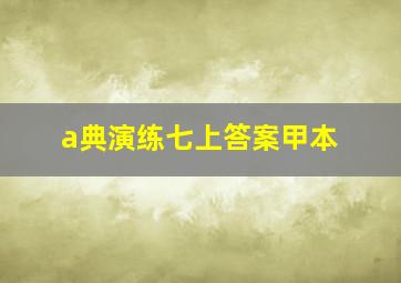 a典演练七上答案甲本