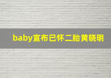 baby宣布已怀二胎黄晓明