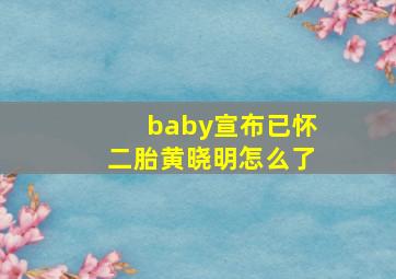 baby宣布已怀二胎黄晓明怎么了