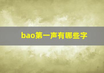 bao第一声有哪些字