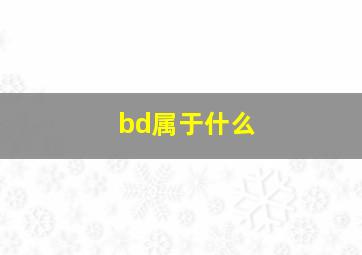 bd属于什么