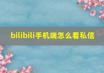 bilibili手机端怎么看私信