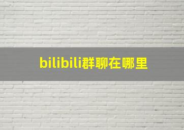 bilibili群聊在哪里