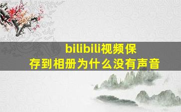 bilibili视频保存到相册为什么没有声音