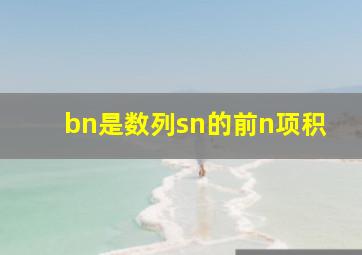 bn是数列sn的前n项积