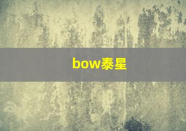 bow泰星