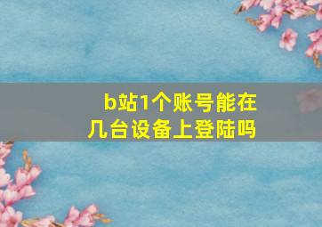 b站1个账号能在几台设备上登陆吗