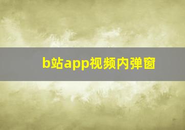 b站app视频内弹窗