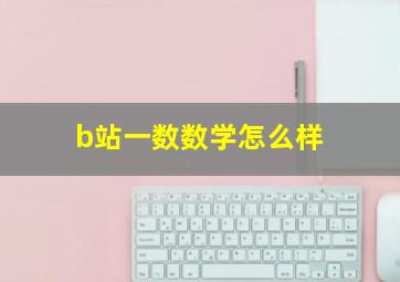 b站一数数学怎么样