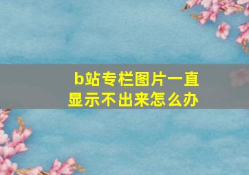 b站专栏图片一直显示不出来怎么办