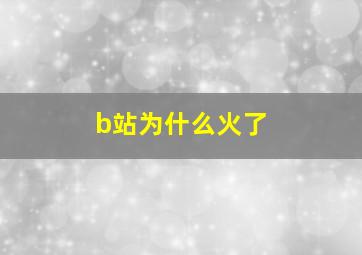 b站为什么火了