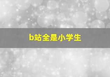 b站全是小学生