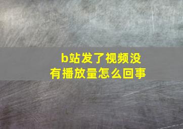 b站发了视频没有播放量怎么回事