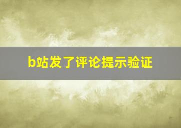 b站发了评论提示验证