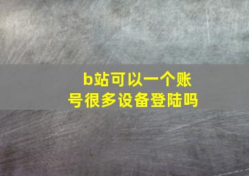 b站可以一个账号很多设备登陆吗