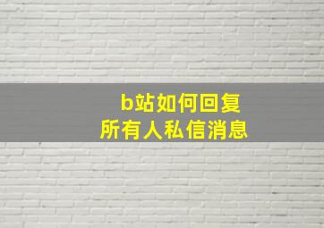 b站如何回复所有人私信消息