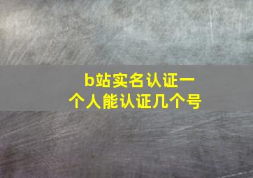 b站实名认证一个人能认证几个号