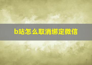 b站怎么取消绑定微信