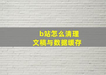 b站怎么清理文稿与数据缓存