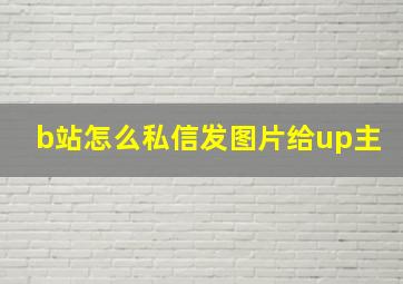 b站怎么私信发图片给up主