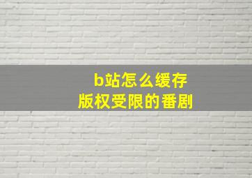 b站怎么缓存版权受限的番剧