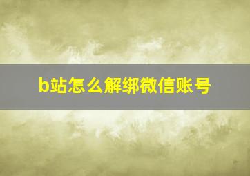 b站怎么解绑微信账号