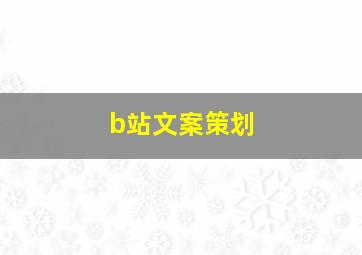 b站文案策划