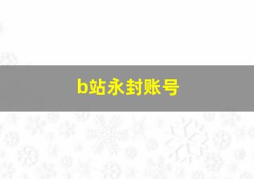 b站永封账号