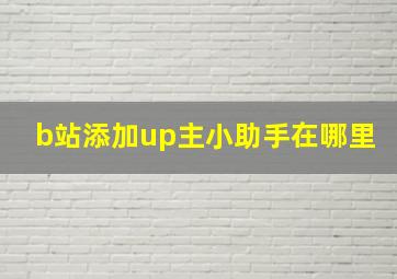 b站添加up主小助手在哪里