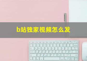 b站独家视频怎么发