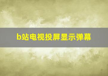 b站电视投屏显示弹幕