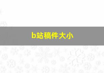 b站稿件大小