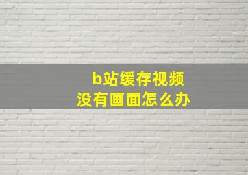 b站缓存视频没有画面怎么办