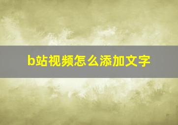 b站视频怎么添加文字