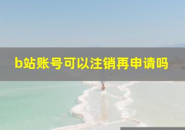 b站账号可以注销再申请吗