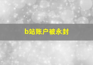 b站账户被永封