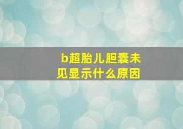 b超胎儿胆囊未见显示什么原因