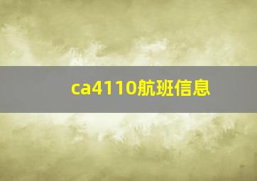 ca4110航班信息