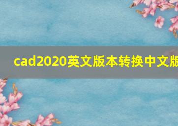 cad2020英文版本转换中文版