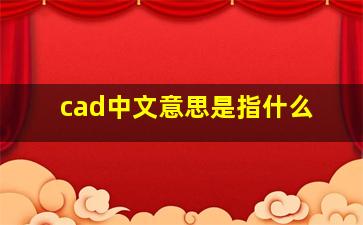 cad中文意思是指什么