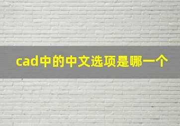 cad中的中文选项是哪一个