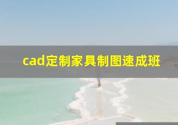 cad定制家具制图速成班