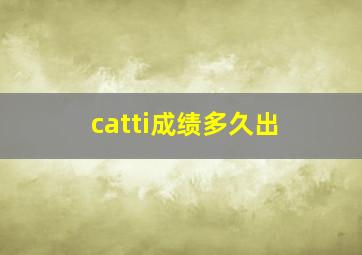 catti成绩多久出