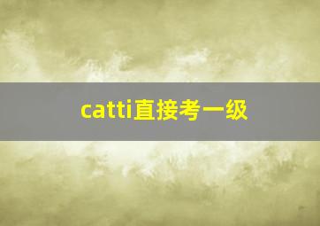 catti直接考一级