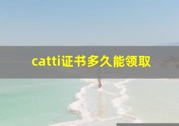 catti证书多久能领取