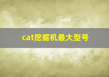 cat挖掘机最大型号