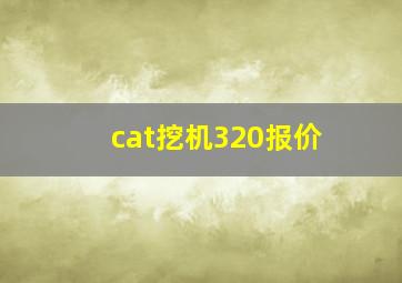 cat挖机320报价